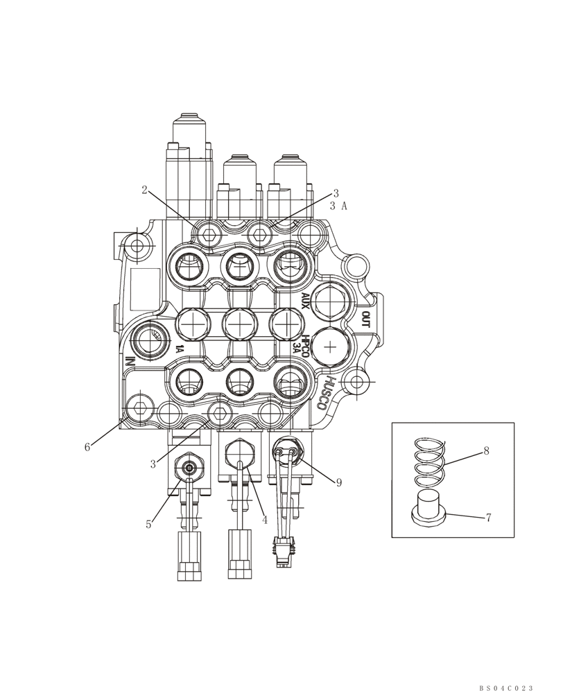 Схема запчастей Case 450CT - (08-09) - VALVE ASSY, CONTROL - LOADER (08) - HYDRAULICS