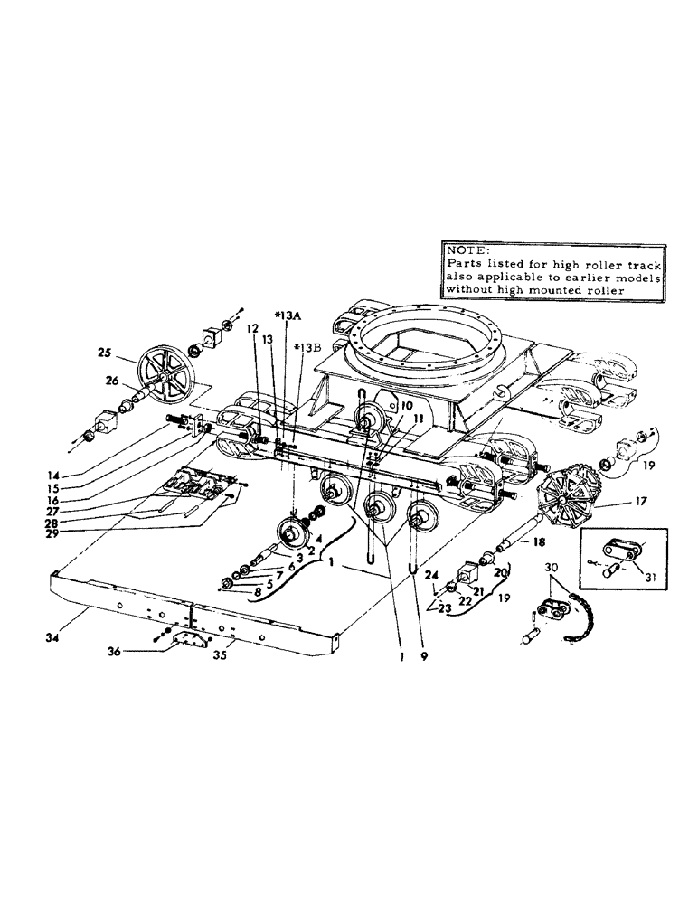 Схема запчастей Case 30YM - (058) - CRAWLER STRUCTURALS, GROUP I CRAWLER UNDERCARRIAGE - 4 ROLLER FOR 28 PAD TRACK (05) - UPPERSTRUCTURE CHASSIS