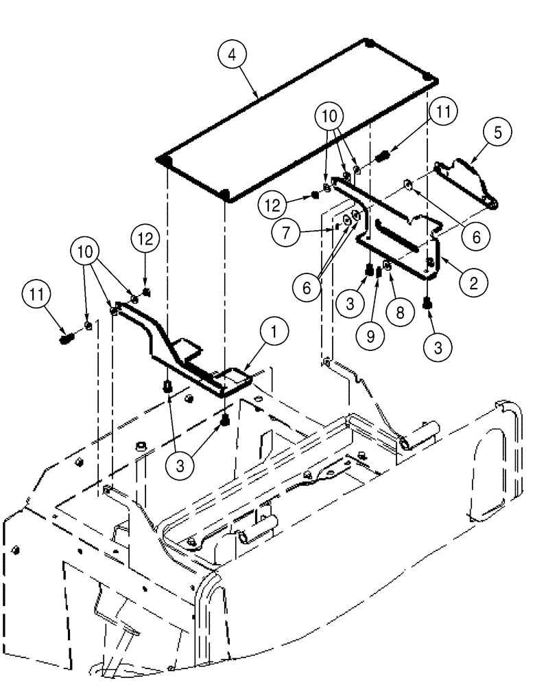 Схема запчастей Case 521D - (09-34) - COVERS - CAB OR CANOPY (09) - CHASSIS