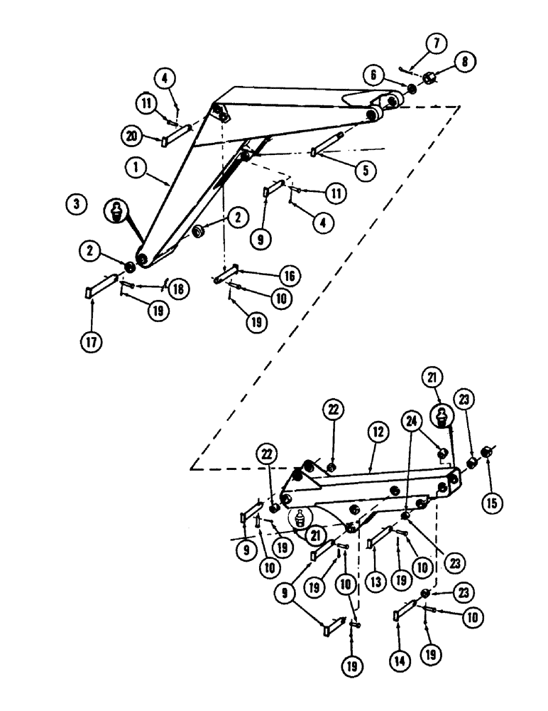 Схема запчастей Case 880B - (268) - "Y" MAIN BOOM AND TOOL BOOM (05) - UPPERSTRUCTURE CHASSIS