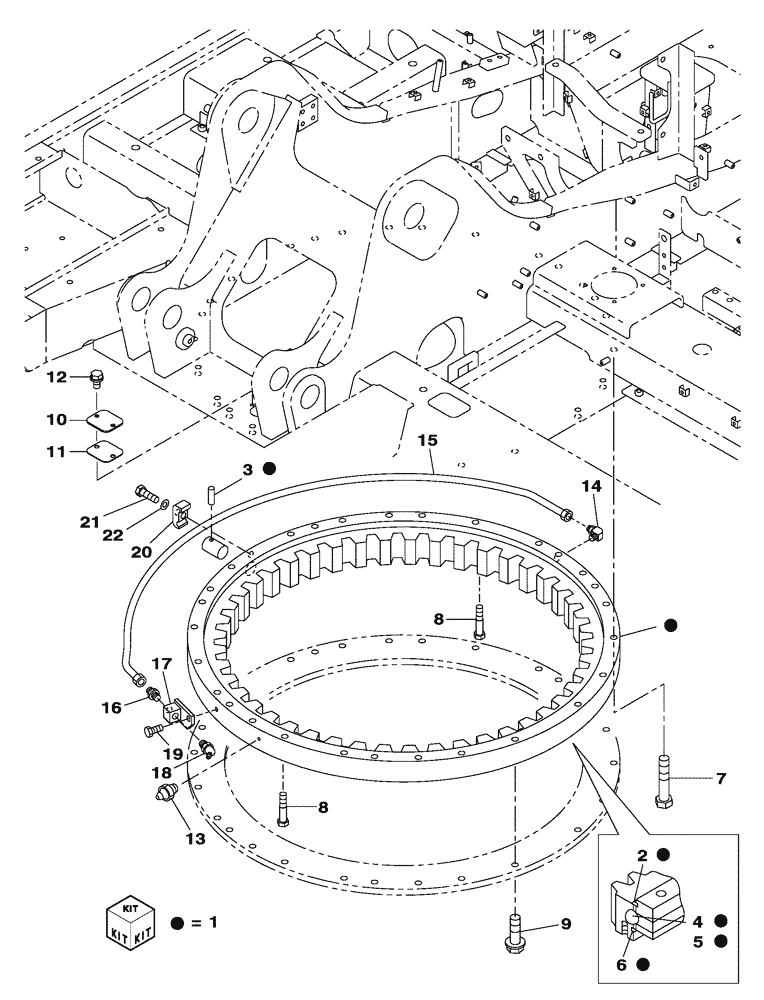 Схема запчастей Case CX130C - (39.103.99) - SLEWING RING (39) - FRAMES AND BALLASTING