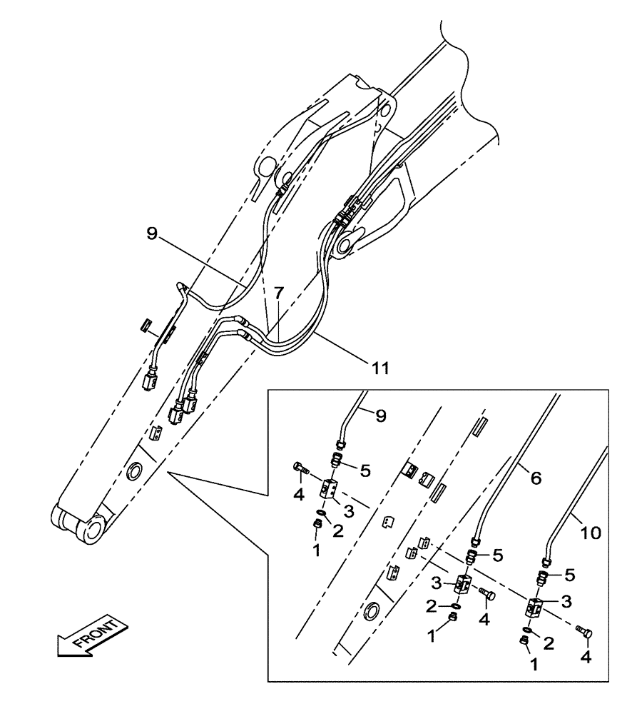 Схема запчастей Case CX130C - (35.737.AE[06]) - OPTION LINE - BAR BASE, 2.10 M (35) - HYDRAULIC SYSTEMS