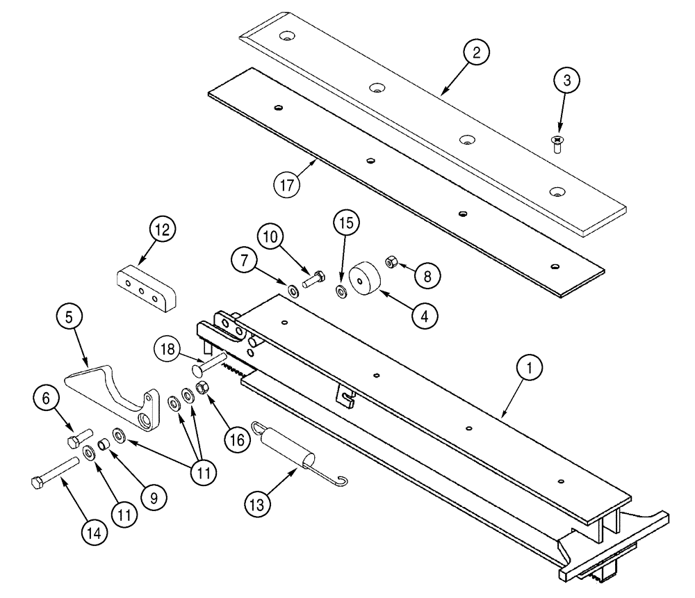 Схема запчастей Case 6030 - (09-02) - MOVER ASSY, SLIDE RAIL DRILL PIPE LOADER (09) - CHASSIS/ATTACHMENTS