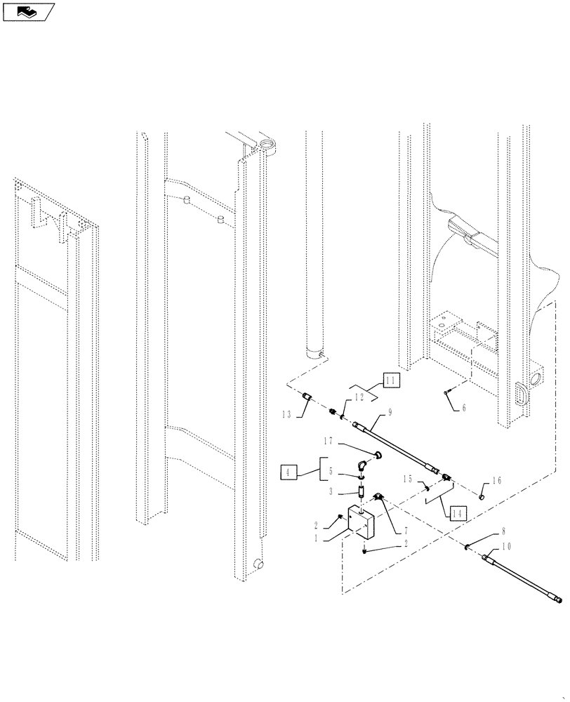 Схема запчастей Case 588H - (35.100.04[01]) - MAST, 6000 LB, HYDRAULIC SYSTEM (35) - HYDRAULIC SYSTEMS