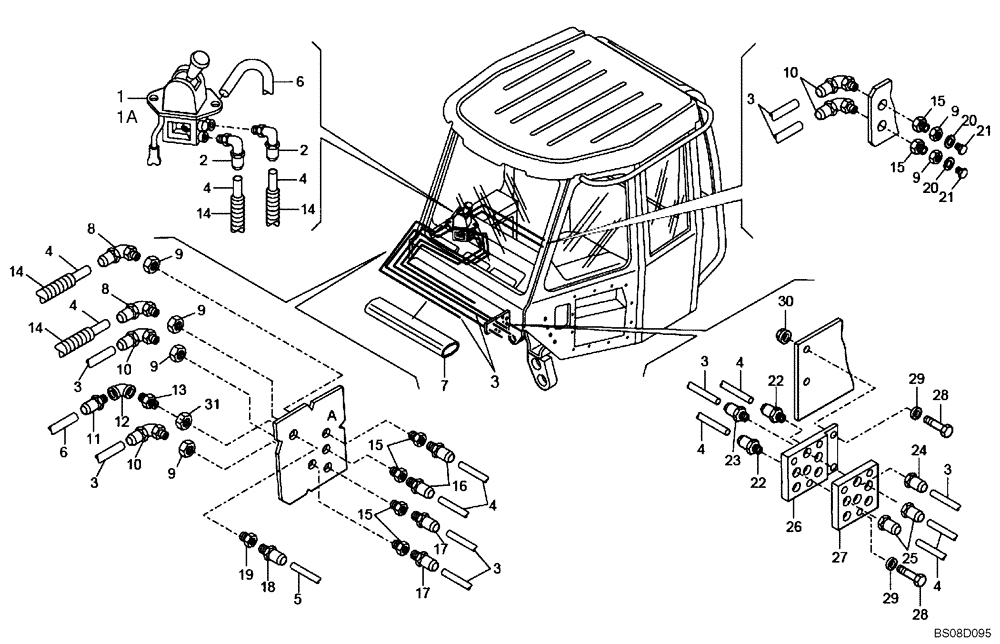 Схема запчастей Case 335B - (49A00010988[001]) - PNEUMATICS, CAB (87602997) (09) - Implement / Hydraulics / Frame / Brakes