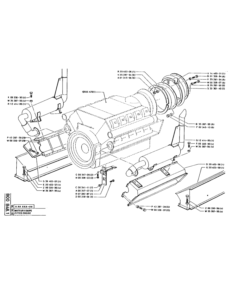 Схема запчастей Case 220 - (038) - FITTED ENGINE (01) - ENGINE