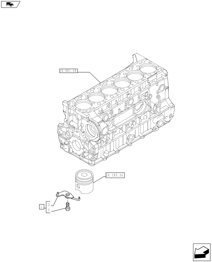 Схема запчастей Case F3BE0684J E919 - (10.304.AR) - CRANKCASE (10) - ENGINE