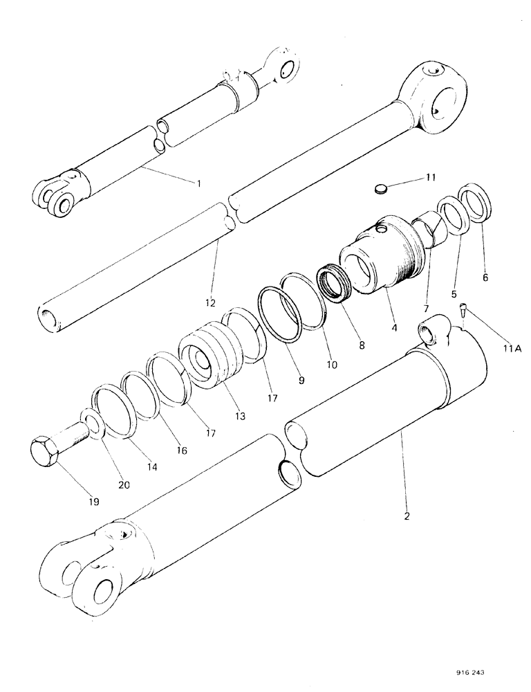 Схема запчастей Case 580F - (201A) - BACKHOE BOOM CYLINDERS, STARTING WITH NO 3.775.109, AXIAL BACKHOE (35) - HYDRAULIC SYSTEMS