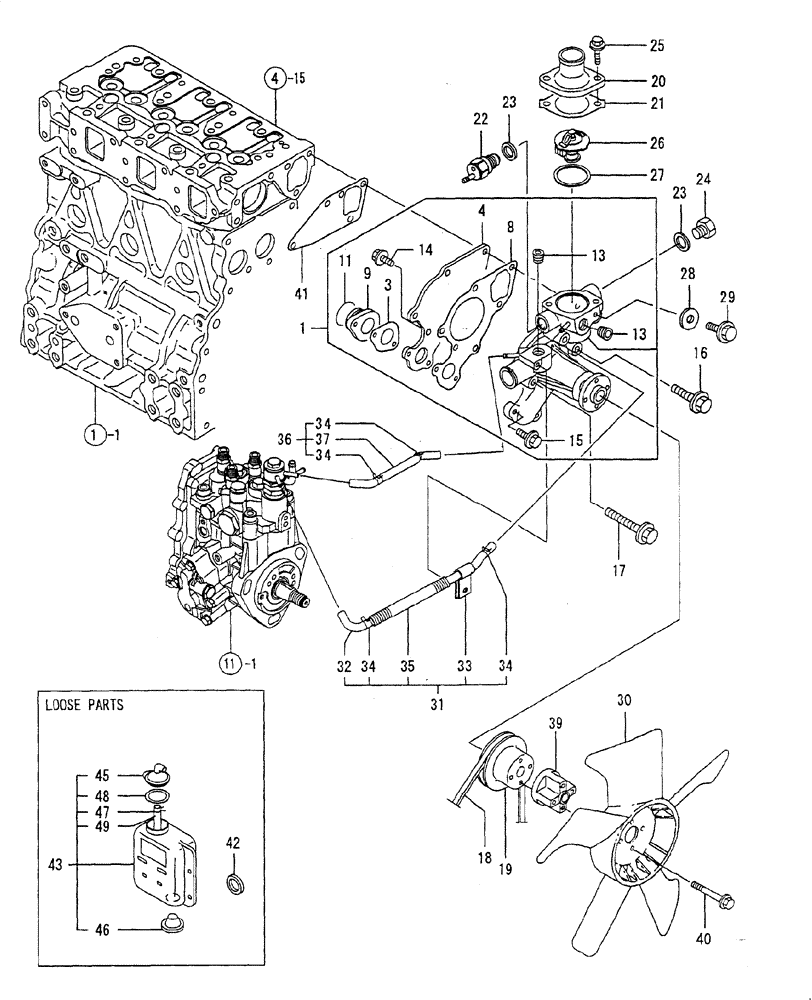 Схема запчастей Case CX22B - (ENGINE-10[1]) - ENGINE COOLING SYSTEM (10) - ENGINE