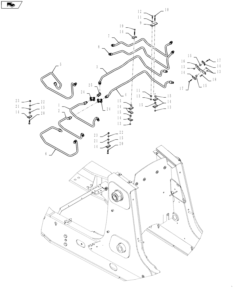 Схема запчастей Case 570NXT - (35.723.AC) - 3 SPOOL LOADER VALVE HYDRAULIC LINES (35) - HYDRAULIC SYSTEMS