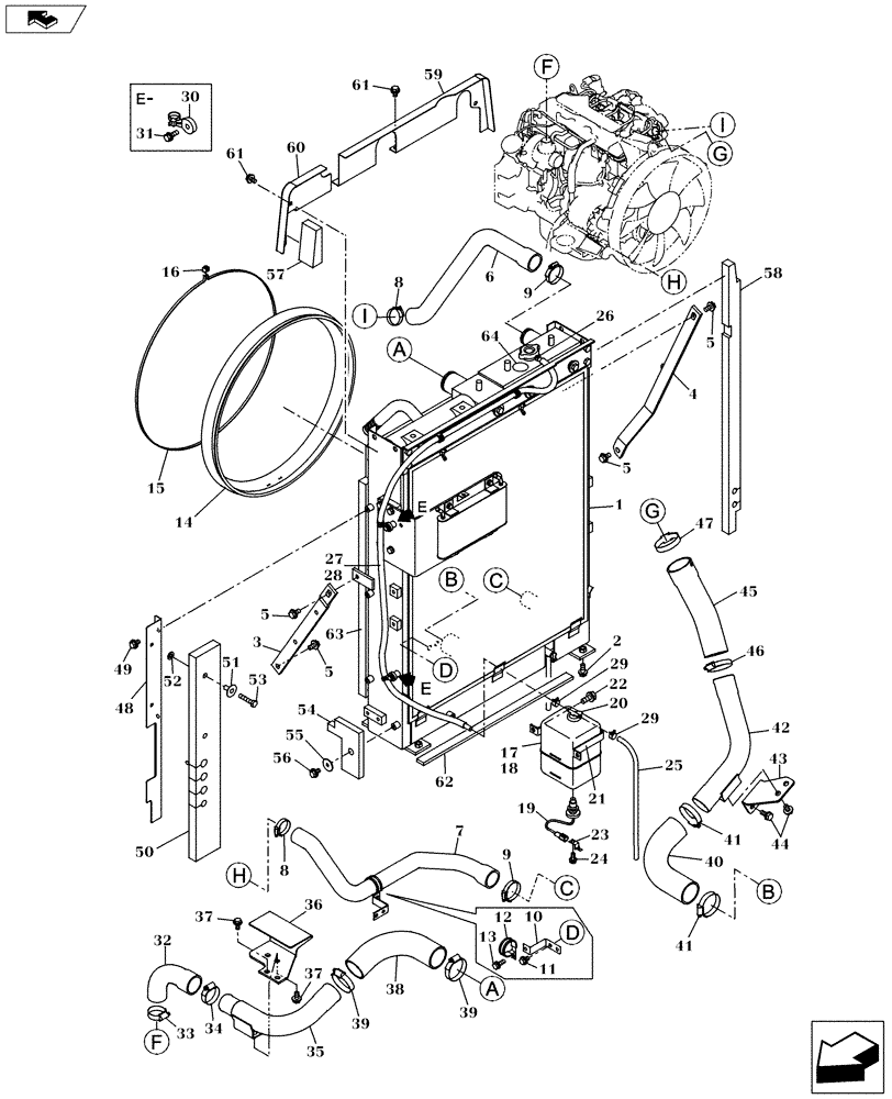 Схема запчастей Case CX160C - (10.400.BE) - RADIATOR - STANDARD (10) - ENGINE