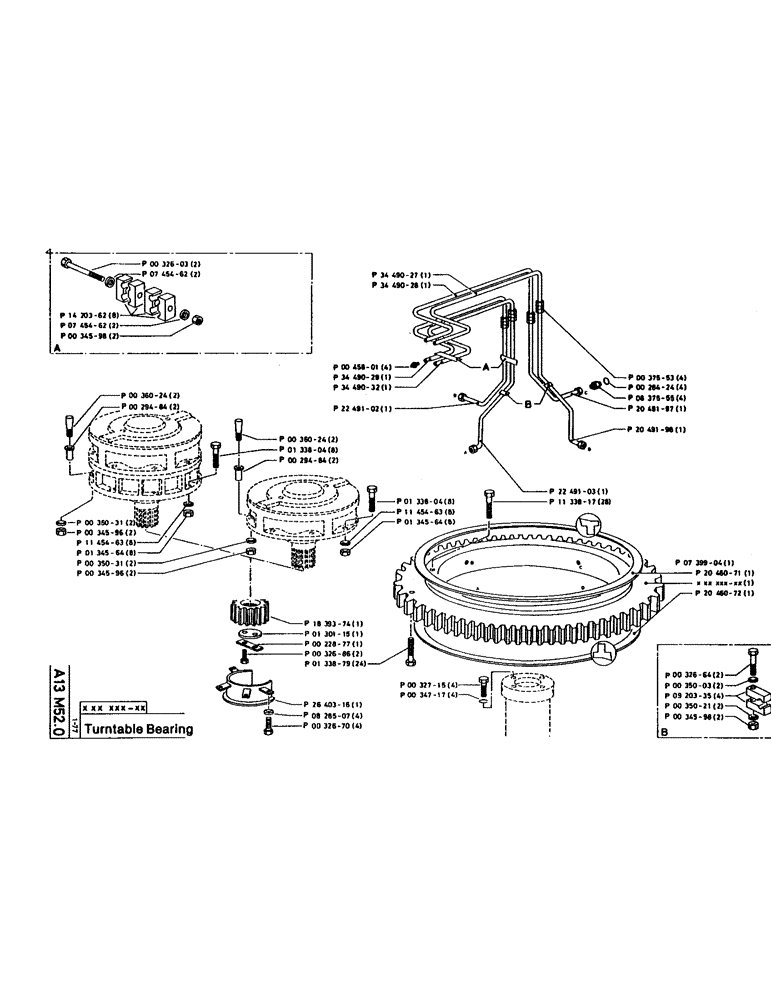 Схема запчастей Case 160CL - (11) - TURNTABLE BEARING (05) - UPPERSTRUCTURE CHASSIS