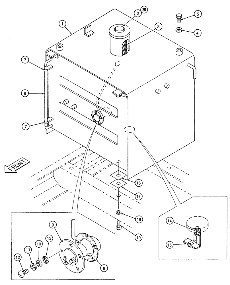 Схема запчастей Case 9020 - (3-02) - FUEL TANK (03) - FUEL SYSTEM