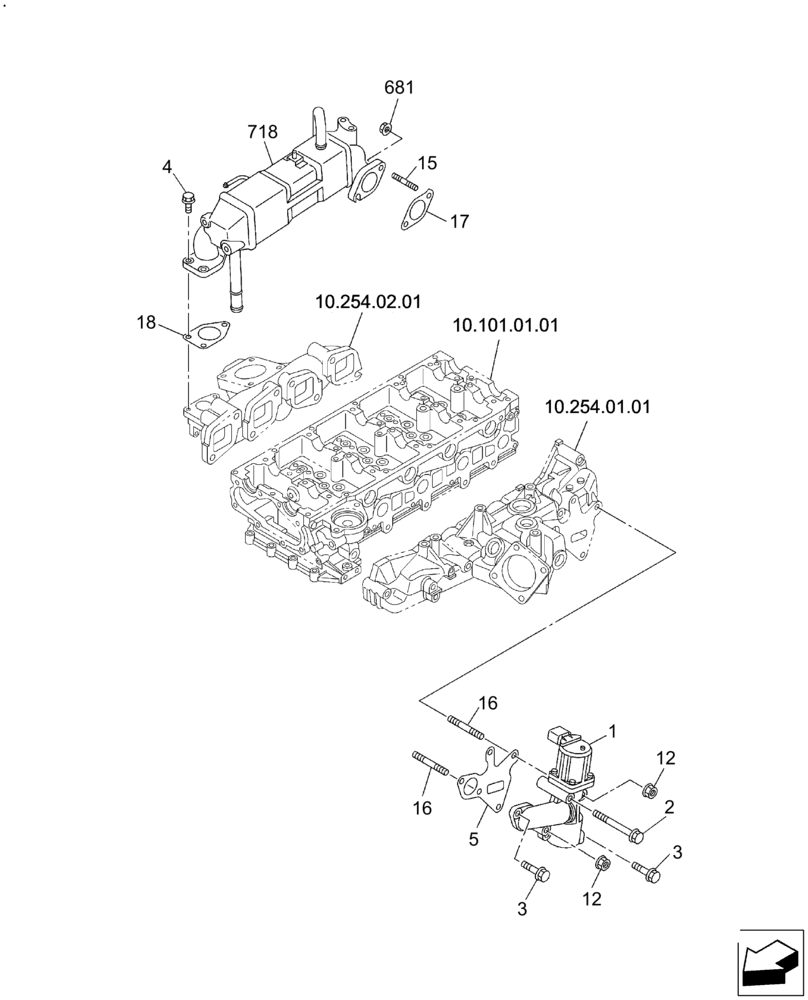 Схема запчастей Case CX145C SR - (10.501.AA[01]) - EMISSION PIPING (10) - ENGINE