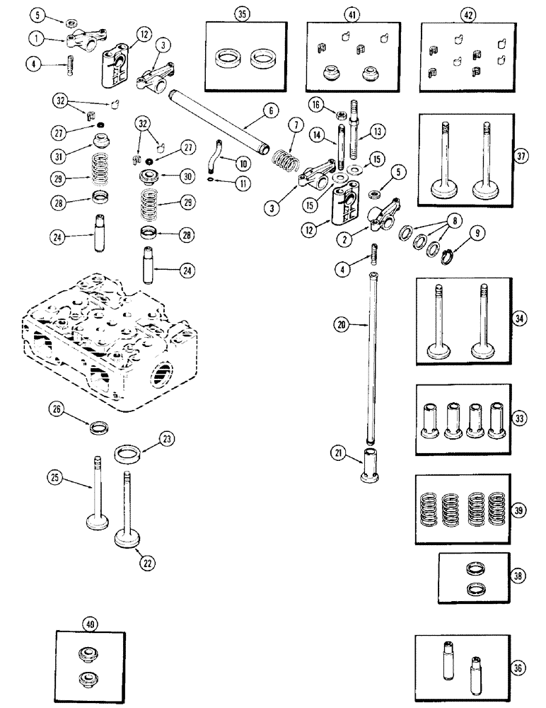 Схема запчастей Case 980 - (014) - VALVE MECHANISM, (504BDT) DIESEL ENGINE (01) - ENGINE