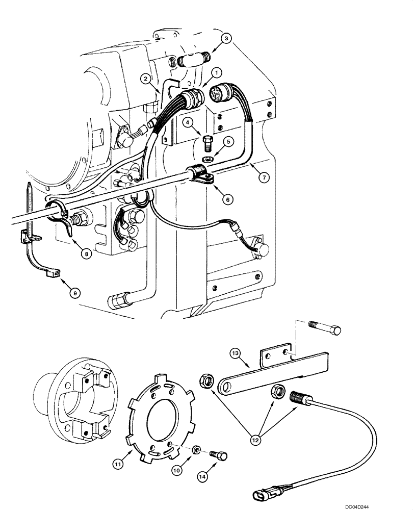 Схема запчастей Case 865 - (04.14[00]) - ELECTRIC SYSTEM - TRANSMISSION (04) - ELECTRICAL SYSTEMS