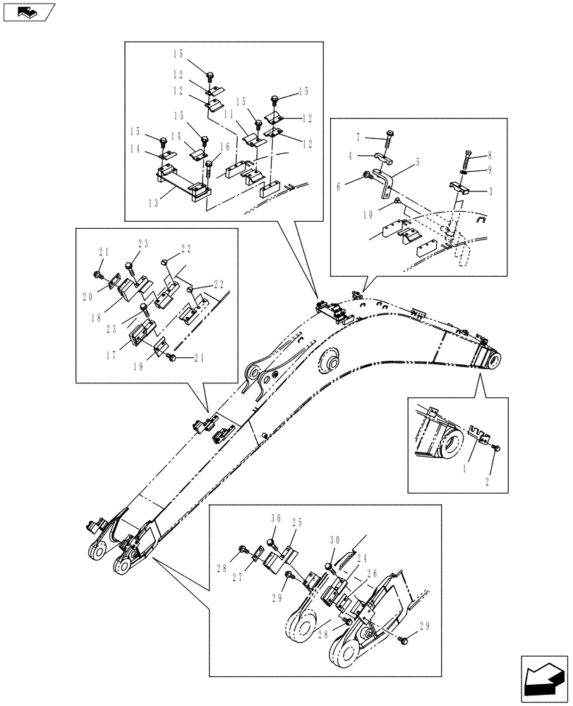 Схема запчастей Case CX145C SR - (84.910.AC[04]) - CLAMP - BOOM, 02 (84) - BOOMS, DIPPERS & BUCKETS