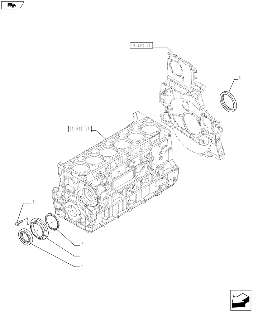 Схема запчастей Case F3BE0684J E919 - (10.102.AK) - ENGINE - BLOCK FRONT ENGINE COVER (10) - ENGINE