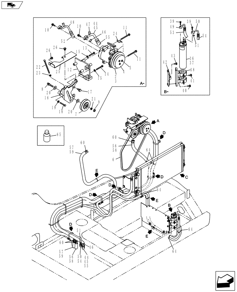 Схема запчастей Case CX130C - (50.200.AA[03]) - AIR CONDITIONER (50) - CAB CLIMATE CONTROL