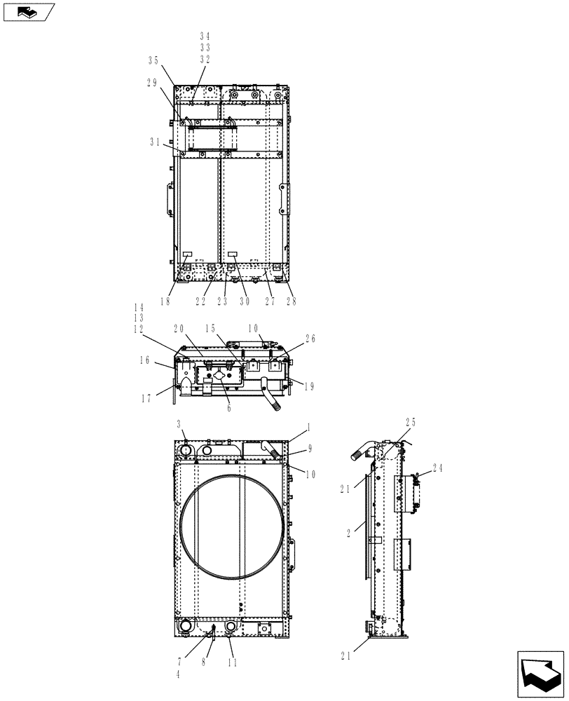 Схема запчастей Case CX145C SR - (10.400.BF) - RADIATOR - COMPONENTS (10) - ENGINE