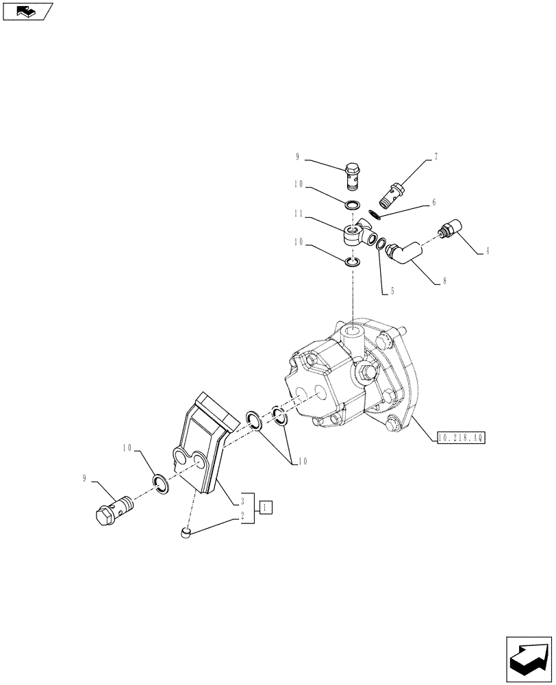 Схема запчастей Case F3BE0684J E919 - (10.210.AF[02]) - FUEL LINE (10) - ENGINE