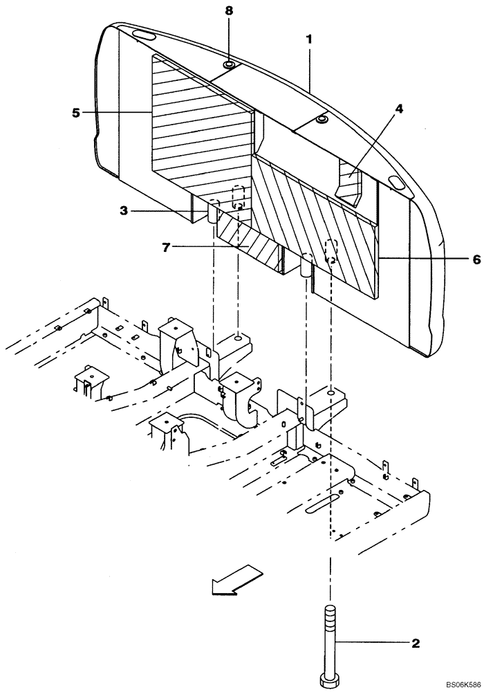 Схема запчастей Case CX240B - (09-04) - COUNTERWEIGHT - SOUNDPROOFING (09) - CHASSIS/ATTACHMENTS