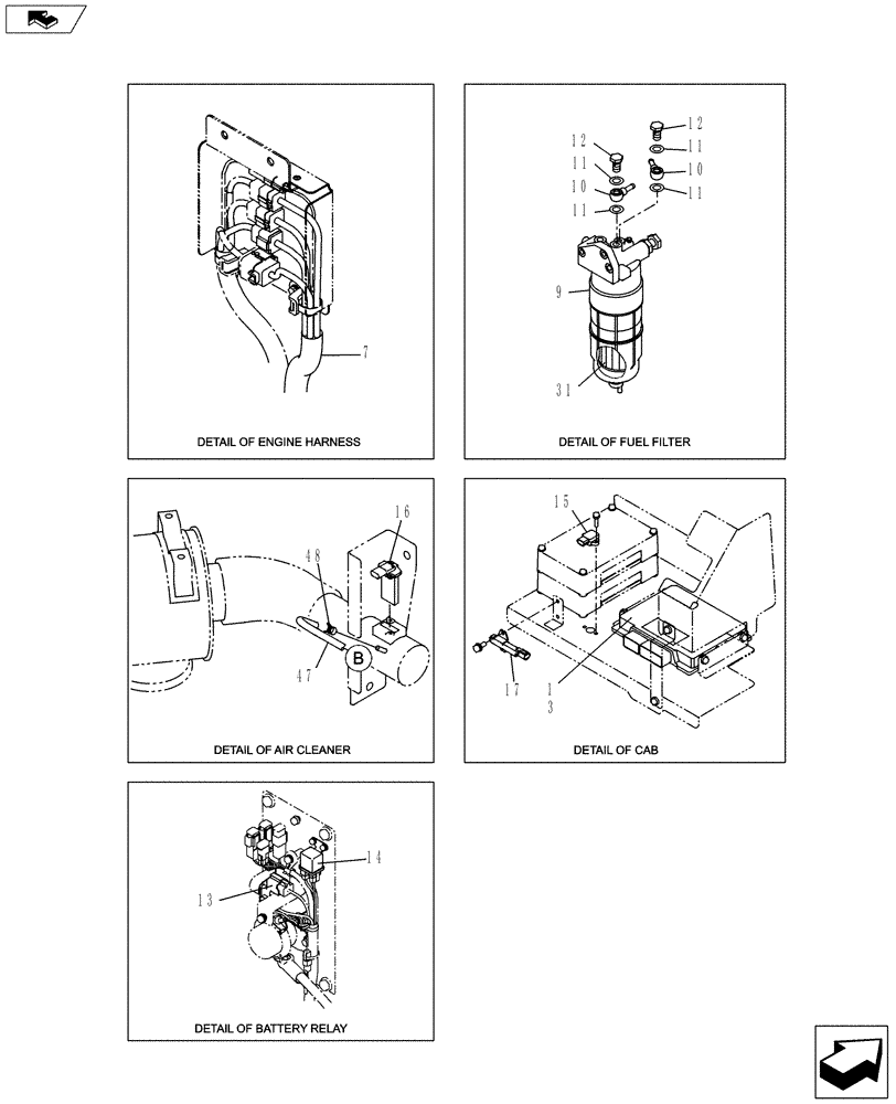 Схема запчастей Case CX130C - (55.015.AA[01]) - ENGINE (55) - ELECTRICAL SYSTEMS