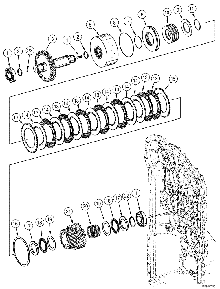 Схема запчастей Case 821C - (06-08) - TRANSMISSION - CLUTCH ASSY, SECOND (Jun 7 2011 4:58PM) (06) - POWER TRAIN