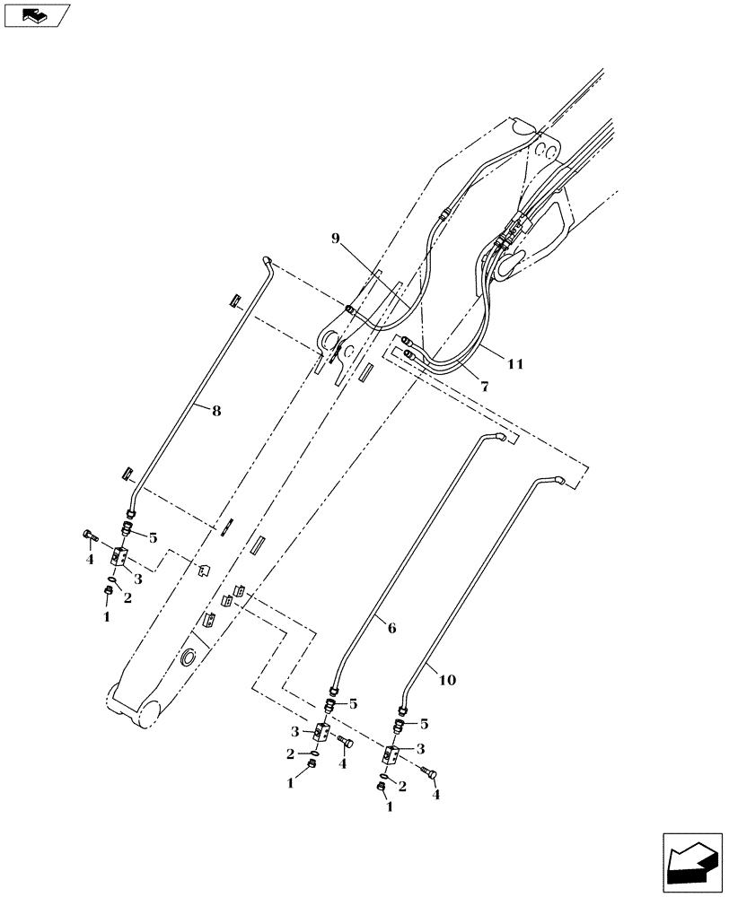 Схема запчастей Case CX145C SR - (35.737.AE[07]) - SECOND OPTION LINE (LONG ARM) (35) - HYDRAULIC SYSTEMS