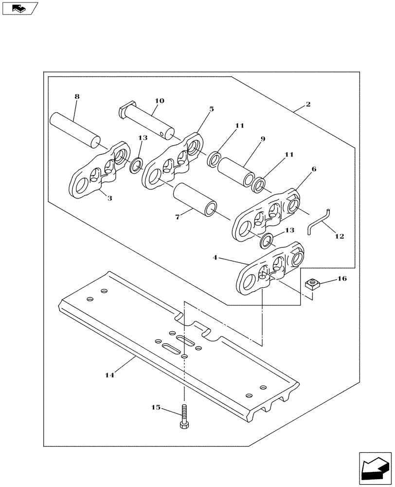 Схема запчастей Case CX145C SR - (48.100.AD[01]) - GROUSER SHOE - (500G) 500MM M SEAL HOLE (48) - TRACKS & TRACK SUSPENSION