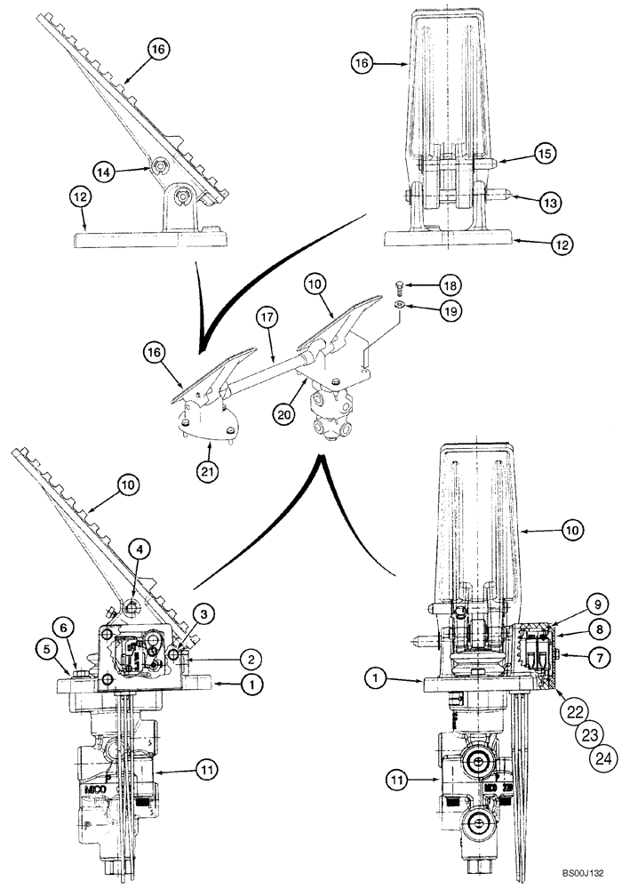 Схема запчастей Case 921C - (07-02) - BRAKE - PEDALS (07) - BRAKES