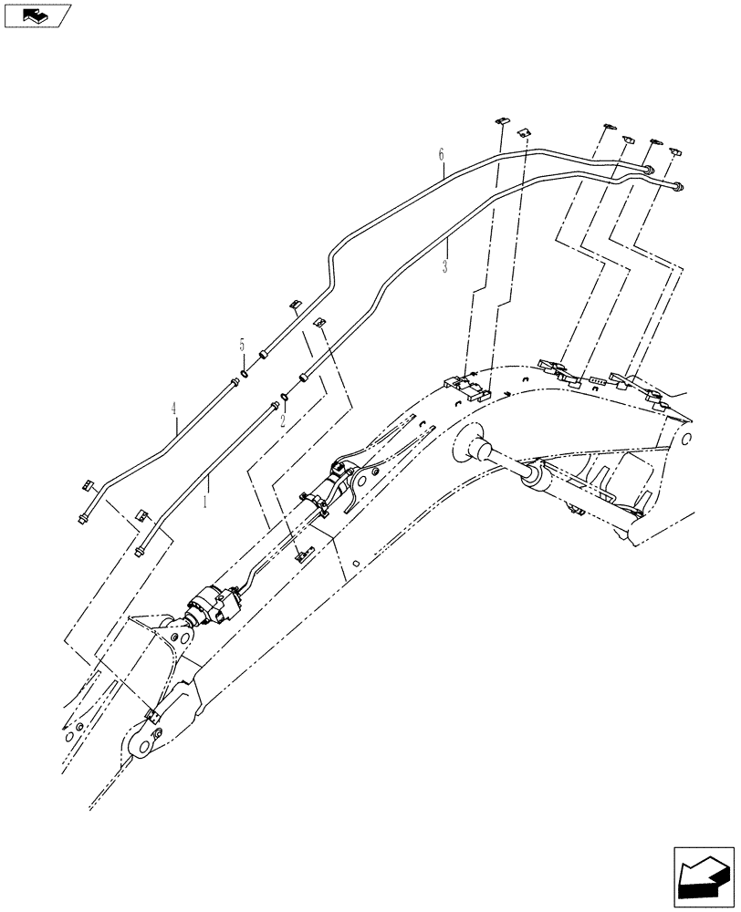 Схема запчастей Case CX130C - (35.738.AE[04]) - BUCKET CYLINDER LINE - BOOM (35) - HYDRAULIC SYSTEMS