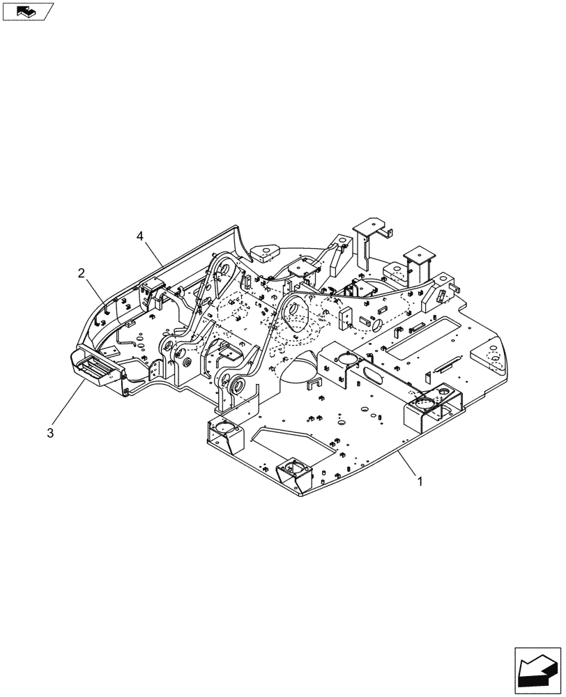 Схема запчастей Case CX145C SR - (39.101.AC) - UPPER FRAME (39) - FRAMES AND BALLASTING