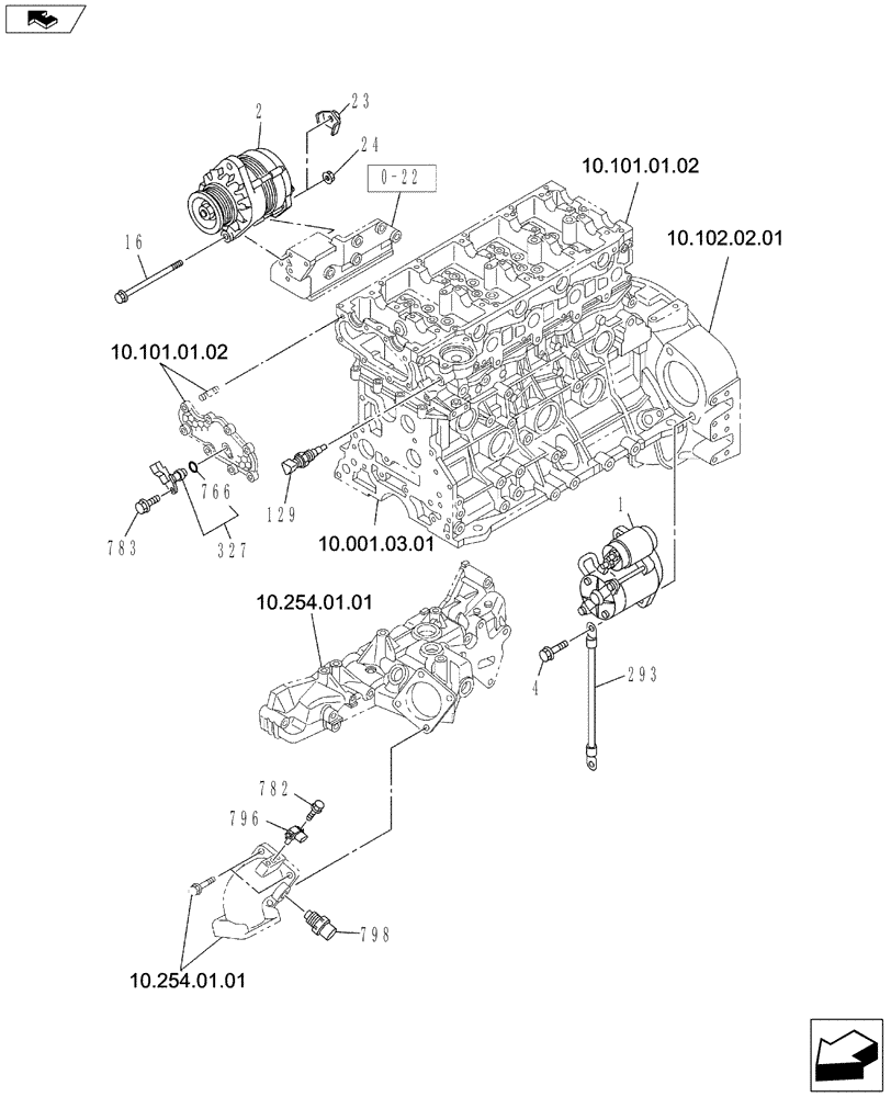 Схема запчастей Case CX130C - (55.201.AC[01]) - ENGINE ELECTRICAL CONTROL PARTS (55) - ELECTRICAL SYSTEMS