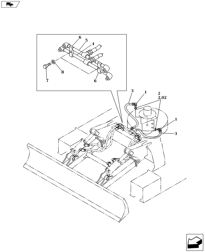 Схема запчастей Case CX130C - (35.741.AJ[01]) - BLADE LINE (35) - HYDRAULIC SYSTEMS