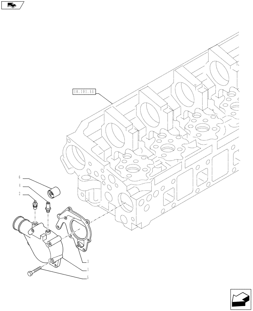 Схема запчастей Case F3BE0684J E919 - (10.400.BC) - THERMOSTAT (10) - ENGINE