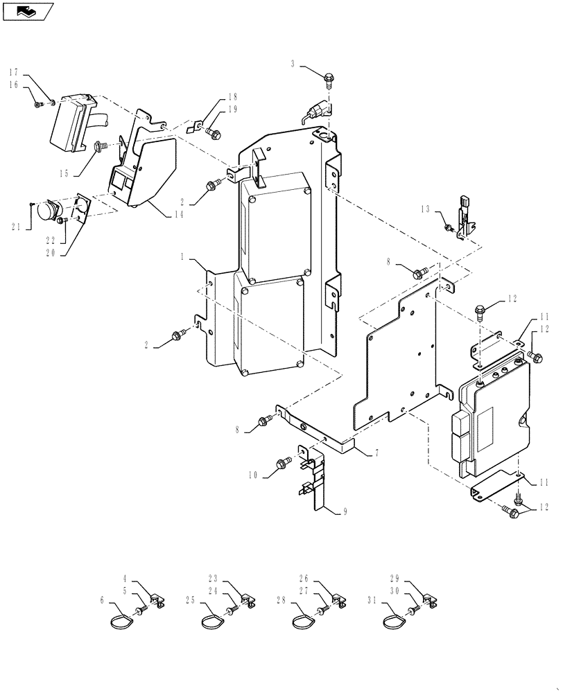 Схема запчастей Case CX145C SR - (55.510.AB[06]) - ELECTRIC PARTS AND WIRE HARNESS (55) - ELECTRICAL SYSTEMS