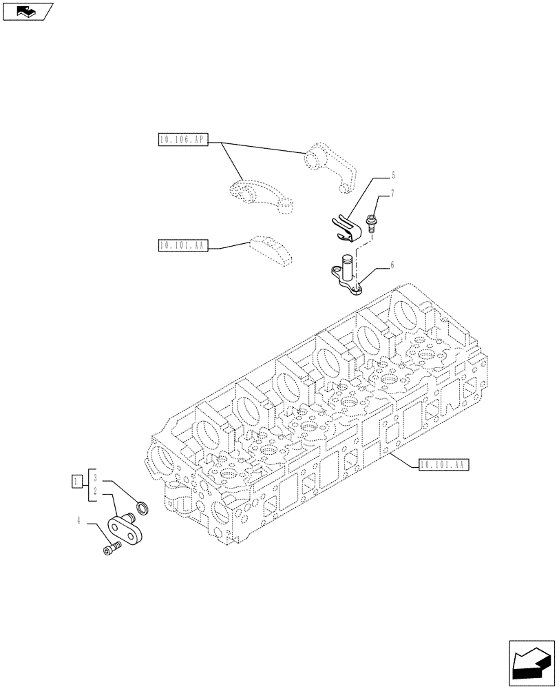 Схема запчастей Case F3BE0684J E919 - (10.254.AZ) - ENGINE EXHAUST BRAKE (10) - ENGINE