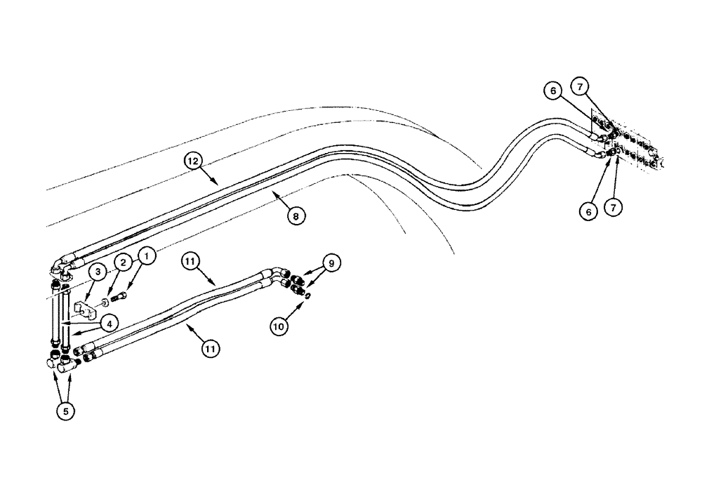 Схема запчастей Case 865 DHP - (8-040) - CIRCLE HYDRAULIC CIRCUIT - TURN-CIRCLE CIRCUIT (08) - HYDRAULICS