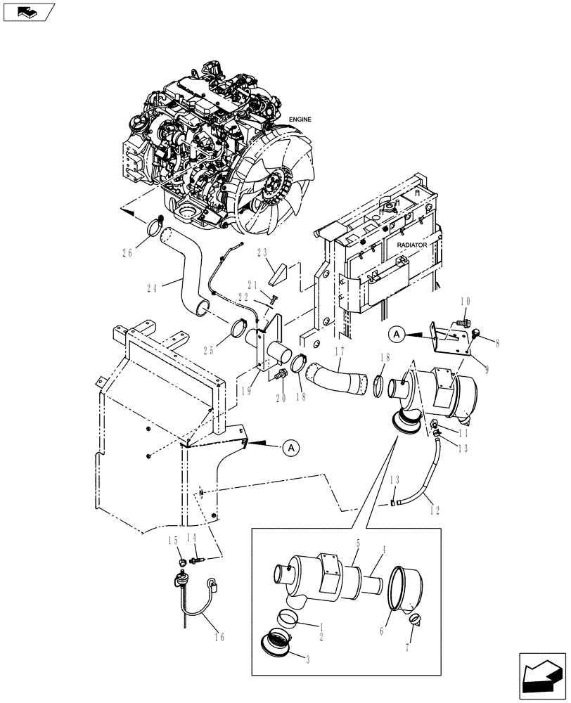 Схема запчастей Case CX145C SR - (10.202.AB) - AIR CLEANER WITH ELEMENT (10) - ENGINE