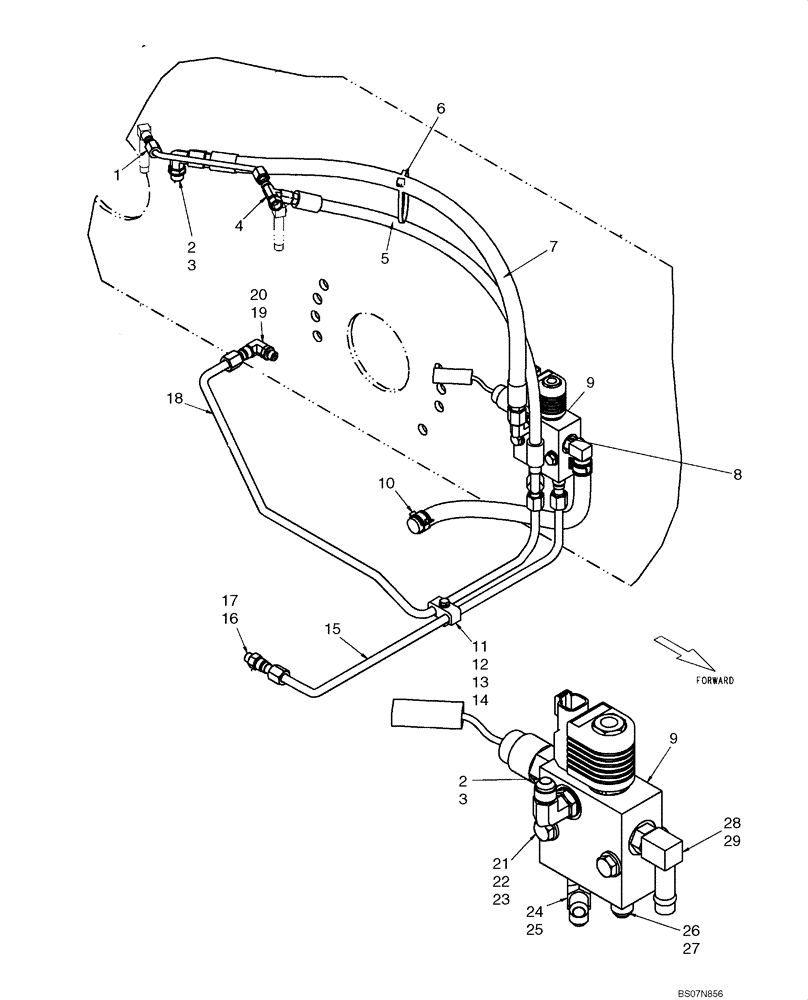 Схема запчастей Case 420 - (07-01) - BRAKE SYSTEM - HYDRAULIC (07) - BRAKES