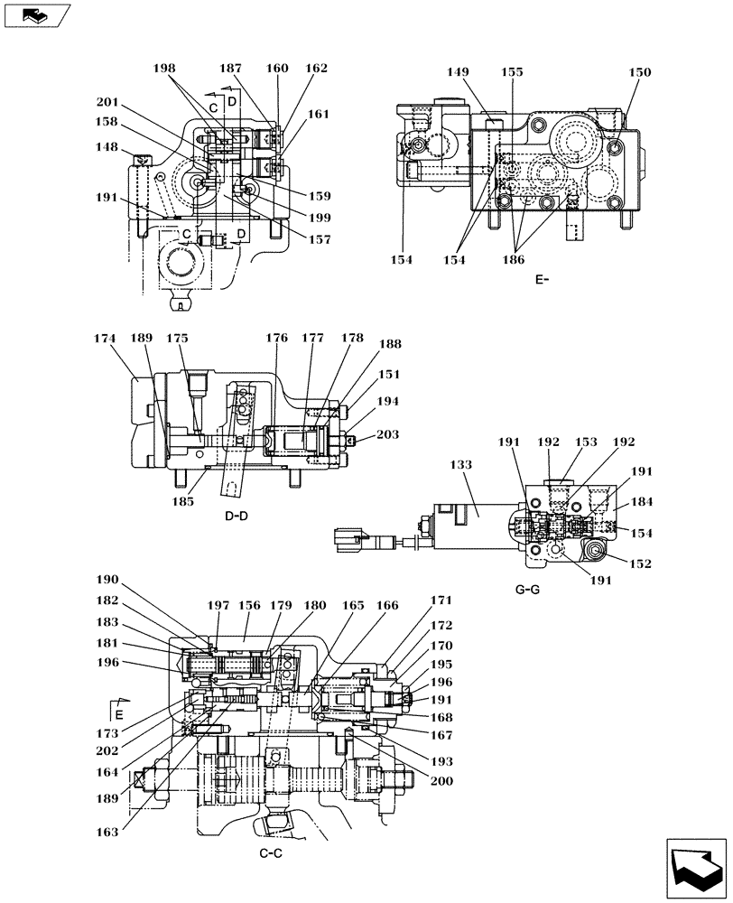 Схема запчастей Case CX160C - (35.106.AD[03]) - HYDRAULIC PUMP - COMPONENTS (35) - HYDRAULIC SYSTEMS