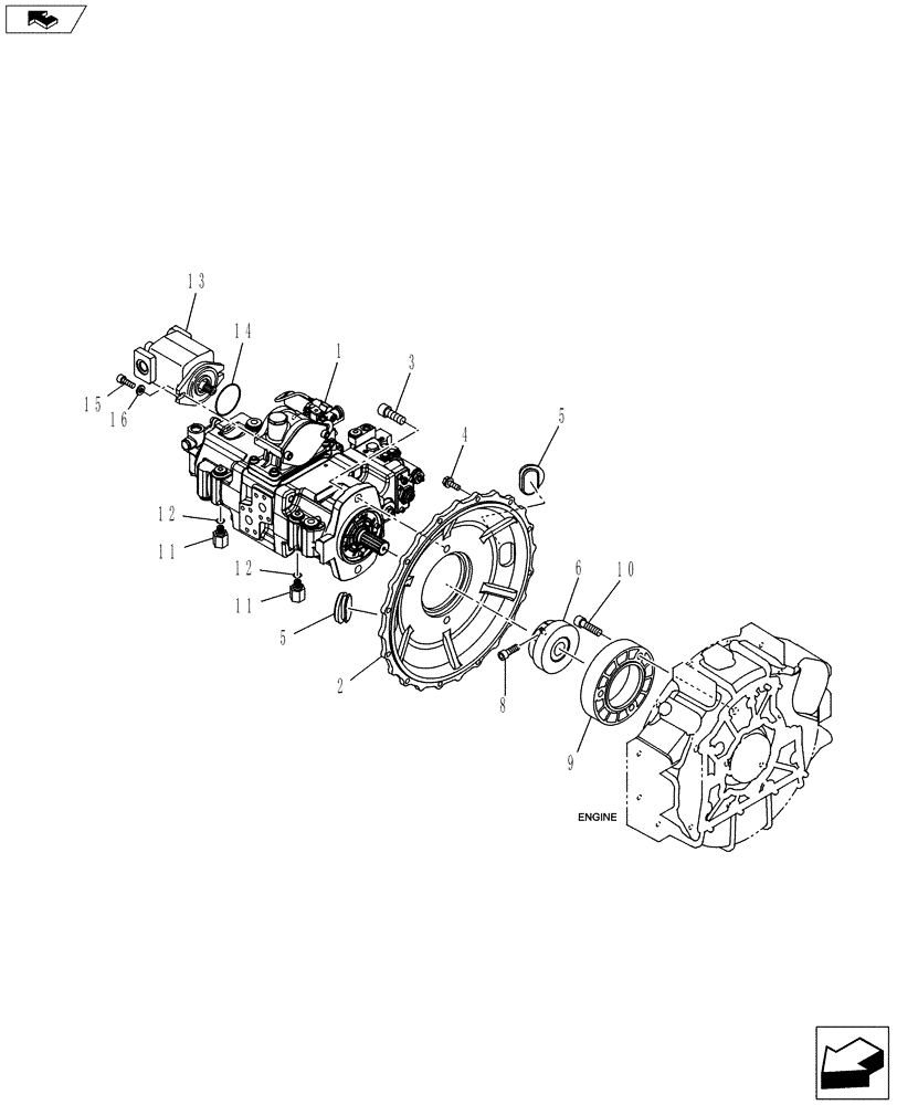 Схема запчастей Case CX145C SR - (35.106.AD[11]) - HYDRAULIC PUMP (35) - HYDRAULIC SYSTEMS