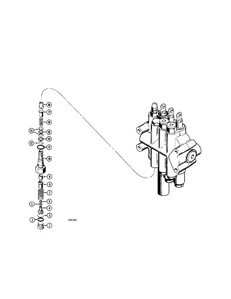 Схема запчастей Case 310G - (266[1]) - SECONDARY RELIEF VALVE - 2500 P.S.I. AND ABOVE - (07) - HYDRAULIC SYSTEM