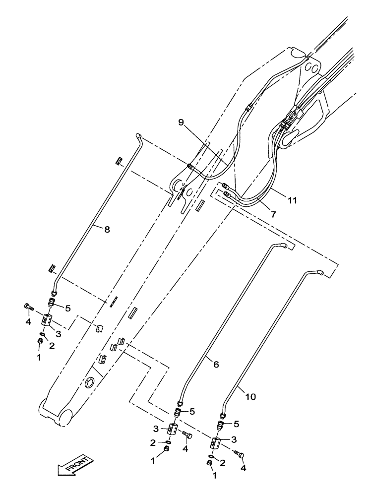 Схема запчастей Case CX130C - (35.737.AE[08]) - SECOND OPTION LINE, 3.00 M (35) - HYDRAULIC SYSTEMS