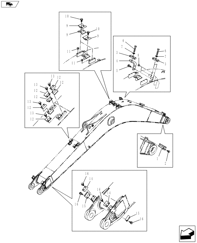 Схема запчастей Case CX145C SR - (84.910.AC[06]) - CLAMP - BOOM, HBCV 01 (84) - BOOMS, DIPPERS & BUCKETS