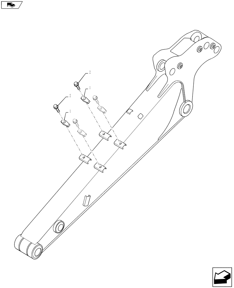 Схема запчастей Case CX145C SR - (84.912.AB[09]) - CLAMP - SB 2.1 M ARM (OFFSET) (84) - BOOMS, DIPPERS & BUCKETS