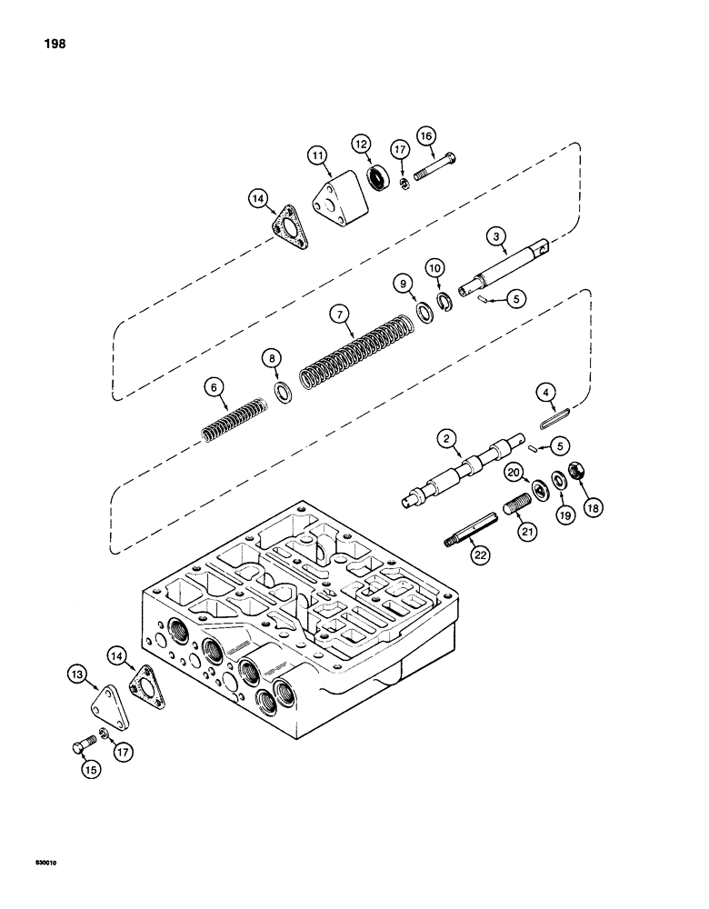 Схема запчастей Case 1150D - (198) - TRANSMISSION CONTROL VALVE, BRAKE SPOOL, RETARD VALVE (06) - POWER TRAIN