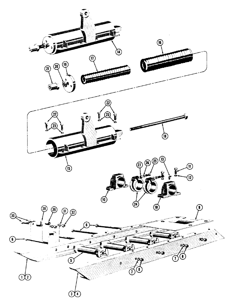 Схема запчастей Case 600 - (108) - TRACK INSTALLATION, TRACK FRAME, SPACERS, RECOIL SPRING, MTG. PARTS (04) - UNDERCARRIAGE