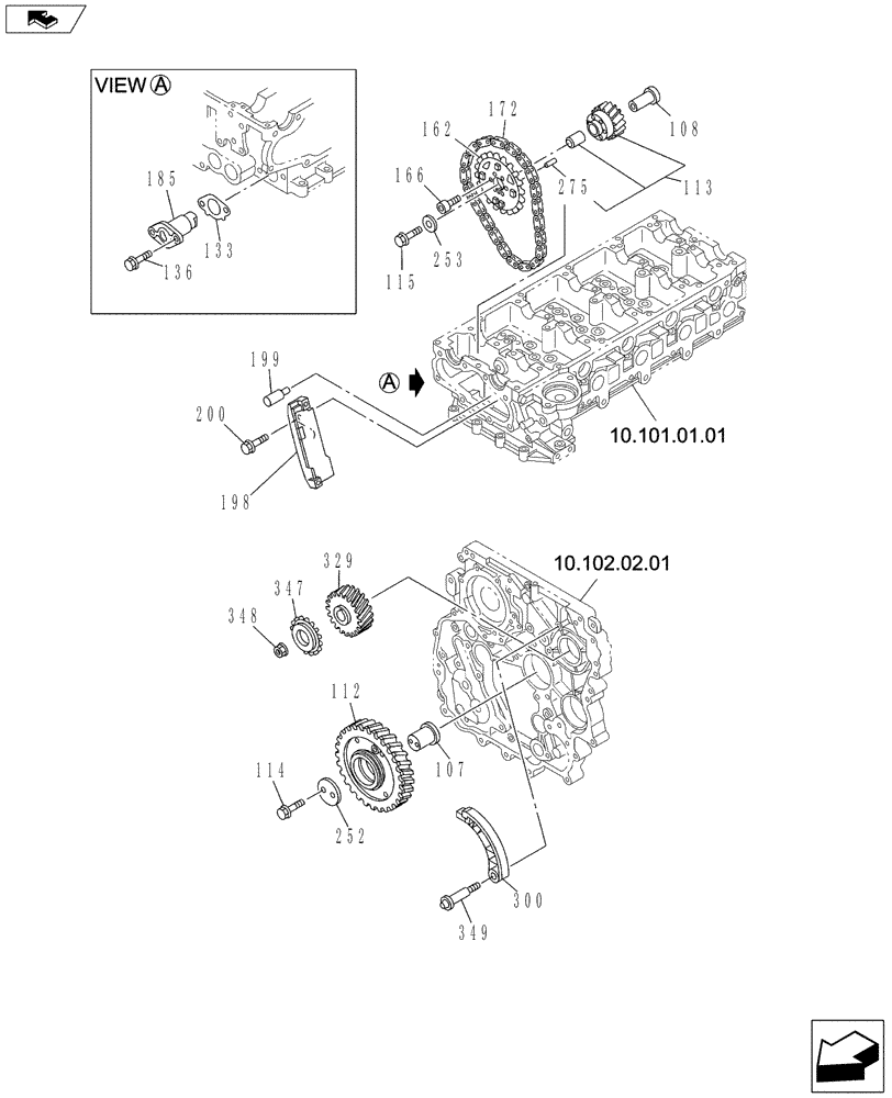 Схема запчастей Case CX130C - (10.106.AG[02]) - CAMSHAFT (10) - ENGINE